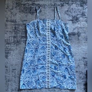 Blue and White Clip Up Dress